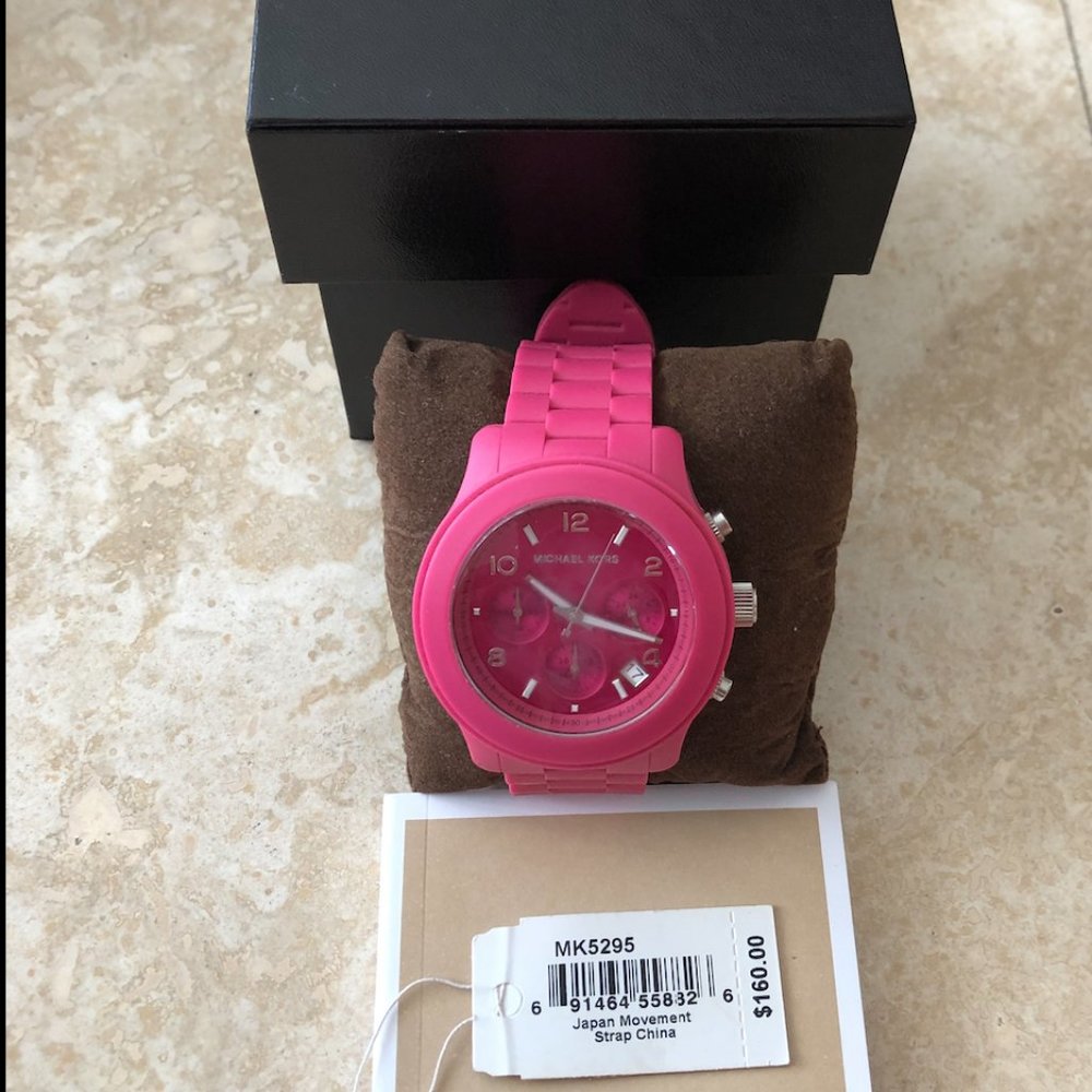 Michael Kors Pink Rubber Watch